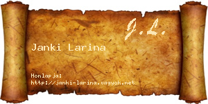 Janki Larina névjegykártya